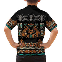 Black Batik Papua-inspired Pattern Family Matching Tank Maxi Dress and Hawaiian Shirt - Polynesian Pride