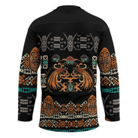 Black Batik Papua-inspired Pattern Hockey Jersey LT9 - Polynesian Pride