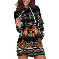 Black Batik Papua-inspired Pattern Hoodie Dress - Polynesian Pride