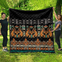 Black Batik Papua-inspired Pattern Quilt LT9 - Polynesian Pride