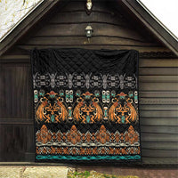 Black Batik Papua-inspired Pattern Quilt LT9 - Polynesian Pride