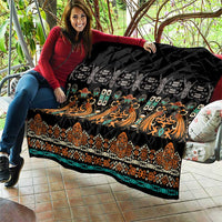 Black Batik Papua-inspired Pattern Quilt LT9 - Polynesian Pride