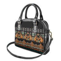 Black Batik Papua-inspired Pattern Shoulder Handbag - Polynesian Pride