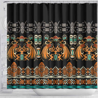 Black Batik Papua-inspired Pattern Shower Curtain - Polynesian Pride
