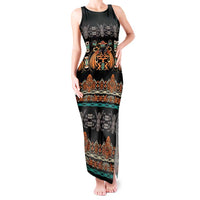 Black Batik Papua-inspired Pattern Tank Maxi Dress - Polynesian Pride