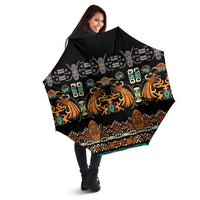 Black Batik Papua-inspired Pattern Umbrella - Polynesian Pride