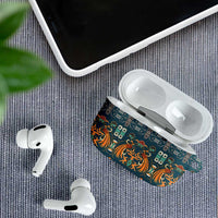 Dark Cyan Blue Batik Papua-inspired Pattern AirPods Case LT9 - Polynesian Pride