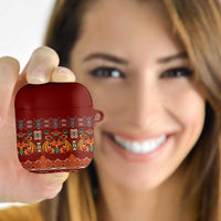 Oxblood Batik Papua-inspired Pattern AirPods Case LT9 Red - Polynesian Pride