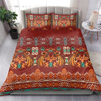 Oxblood Batik Papua-inspired Pattern Bedding Set - Polynesian Pride