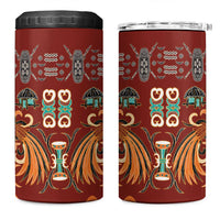 Oxblood Batik Papua-inspired Pattern 4 in 1 Can Cooler Tumbler - Polynesian Pride