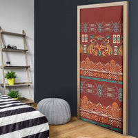 Oxblood Batik Papua-inspired Pattern Door Cover - Polynesian Pride
