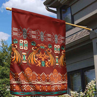 Oxblood Batik Papua-inspired Pattern Garden Flag - Polynesian Pride