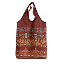 Oxblood Batik Papua-inspired Pattern Grocery Bag - Polynesian Pride