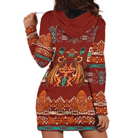 Oxblood Batik Papua-inspired Pattern Hoodie Dress - Polynesian Pride