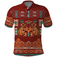 Oxblood Batik Papua-inspired Pattern Polo Shirt - Polynesian Pride