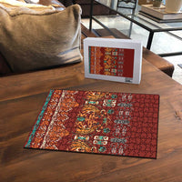 Oxblood Batik Papua-inspired Pattern Puzzle LT9 - Polynesian Pride