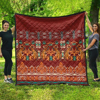 Oxblood Batik Papua-inspired Pattern Quilt LT9 - Polynesian Pride