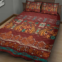 Oxblood Batik Papua-inspired Pattern Quilt Bed Set - Polynesian Pride