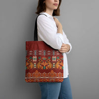 Oxblood Batik Papua-inspired Pattern Tote Bag - Polynesian Pride