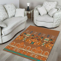 Terracotta Batik Papua-inspired Pattern Area Rug - Polynesian Pride