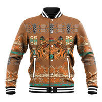 Terracotta Batik Papua-inspired Pattern Baseball Jacket LT9 Unisex Gold - Polynesian Pride