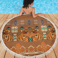 Terracotta Batik Papua-inspired Pattern Beach Blanket - Polynesian Pride