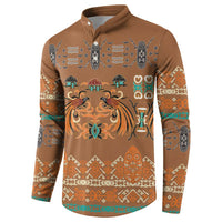 Terracotta Batik Papua-inspired Pattern Button Sweatshirt LT9 - Polynesian Pride