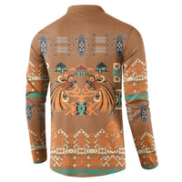 Terracotta Batik Papua-inspired Pattern Button Sweatshirt LT9 - Polynesian Pride
