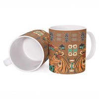 Terracotta Batik Papua-inspired Pattern Ceramic Mug - Polynesian Pride