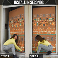 Terracotta Batik Papua-inspired Pattern Door Cover - Polynesian Pride