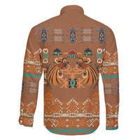 Terracotta Batik Papua-inspired Pattern Family Matching Off The Shoulder Long Sleeve Dress and Hawaiian Shirt - Polynesian Pride