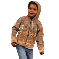 Terracotta Batik Papua-inspired Pattern Kid Hoodie - Polynesian Pride