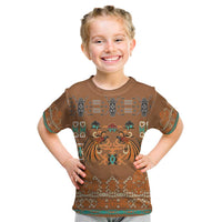 Terracotta Batik Papua-inspired Pattern Kid T Shirt - Polynesian Pride