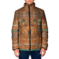 Terracotta Batik Papua-inspired Pattern Padded Jacket LT9 Men Gold - Polynesian Pride