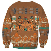 Terracotta Batik Papua-inspired Pattern Sweatshirt LT9 - Polynesian Pride