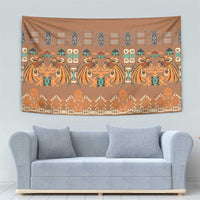 Terracotta Batik Papua-inspired Pattern Tapestry - Polynesian Pride