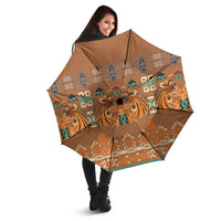 Terracotta Batik Papua-inspired Pattern Umbrella - Polynesian Pride