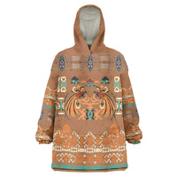 Terracotta Batik Papua-inspired Pattern Wearable Blanket Hoodie - Polynesian Pride