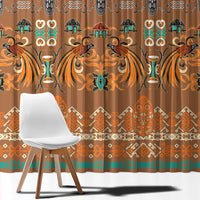 Terracotta Batik Papua-inspired Pattern Window Curtain - Polynesian Pride
