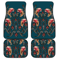 Dark Cyan Blue Bird of Batik Papua Car Mats Exotic Natural Wealth of Papua - Polynesian Pride
