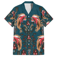 Dark Cyan Blue Bird of Batik Papua Hawaiian Shirt Exotic Natural Wealth of Papua - Polynesian Pride