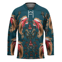 Dark Cyan Blue Bird of Batik Papua Hockey Jersey Exotic Natural Wealth of Papua LT9 Unisex Blue - Polynesian Pride
