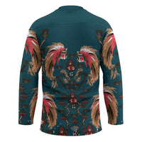 Dark Cyan Blue Bird of Batik Papua Hockey Jersey Exotic Natural Wealth of Papua LT9 - Polynesian Pride