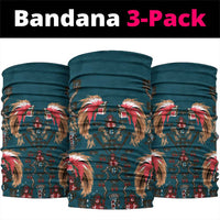 Dark Cyan Blue Bird of Batik Papua Neck Gaiter Exotic Natural Wealth of Papua LT9