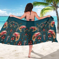 Dark Cyan Blue Bird of Batik Papua Sarong Exotic Natural Wealth of Papua - Polynesian Pride