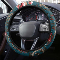 Dark Cyan Blue Bird of Batik Papua Steering Wheel Cover Exotic Natural Wealth of Papua - Polynesian Pride