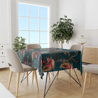 Dark Cyan Blue Bird of Batik Papua Tablecloth Exotic Natural Wealth of Papua - Polynesian Pride