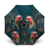 Dark Cyan Blue Bird of Batik Papua Umbrella Exotic Natural Wealth of Papua - Polynesian Pride