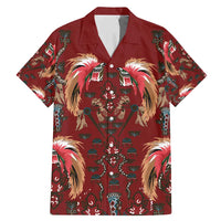 Oxblood Bird of Batik Papua Family Matching Mermaid Dress and Hawaiian Shirt Exotic Natural Wealth of Papua LT9 Dad's Shirt - Short Sleeve Red - Polynesian Pride
