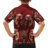 Oxblood Bird of Batik Papua Family Matching Puletasi and Hawaiian Shirt Exotic Natural Wealth of Papua LT9 - Polynesian Pride